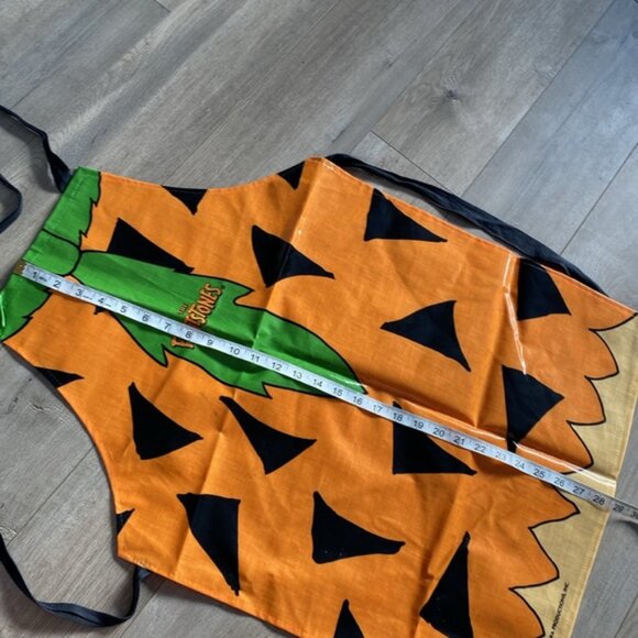 FLINTSTONES Hanna barbera 1990 plastic covers aprron cotton tie wrap - Picture 3 of 5